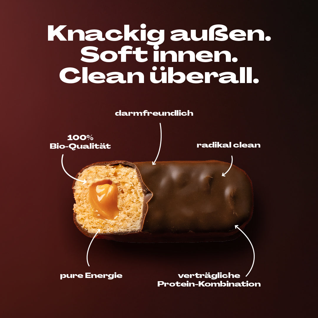 Veganer Proteinriegel Salted Peanut Caramel