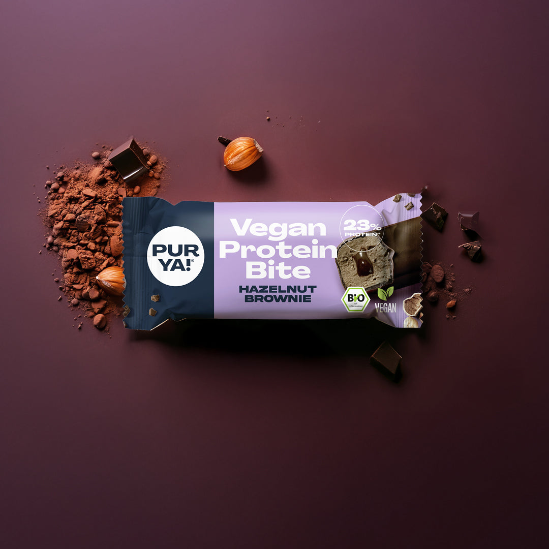 Veganer Proteinriegel Hazelnut Brownie