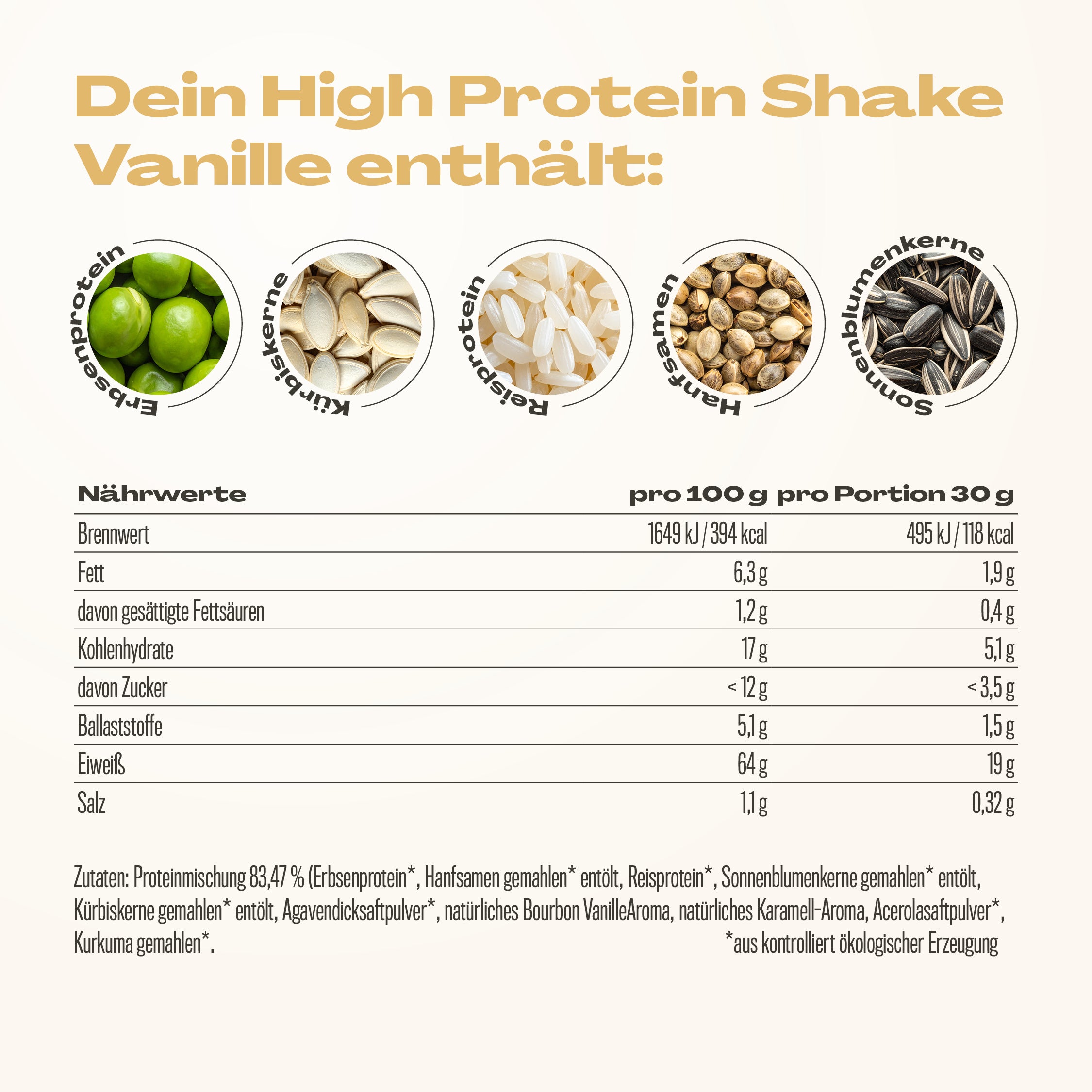 Veganes Proteinpulver Vanille 600g