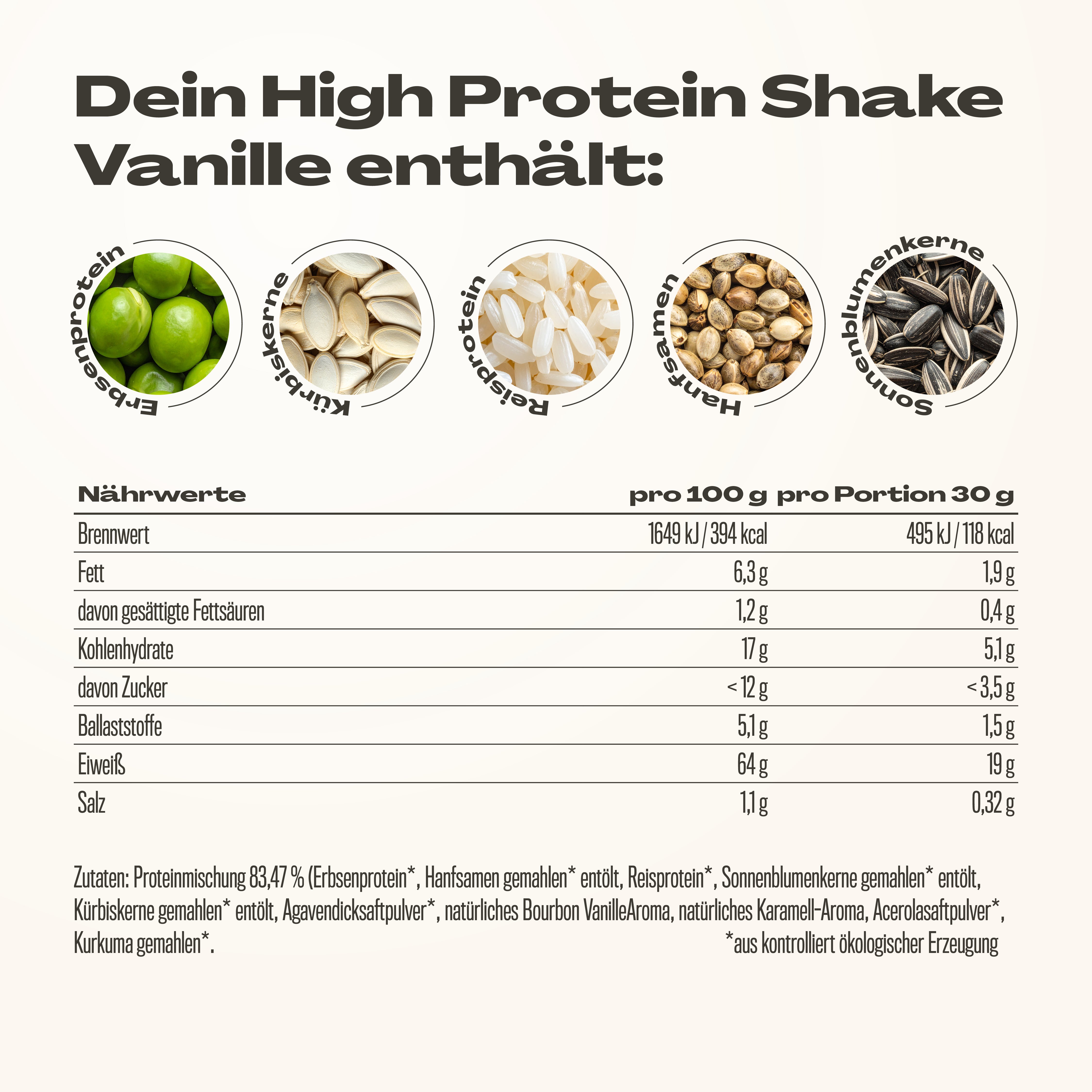 Veganes Proteinpulver Vanille 600g