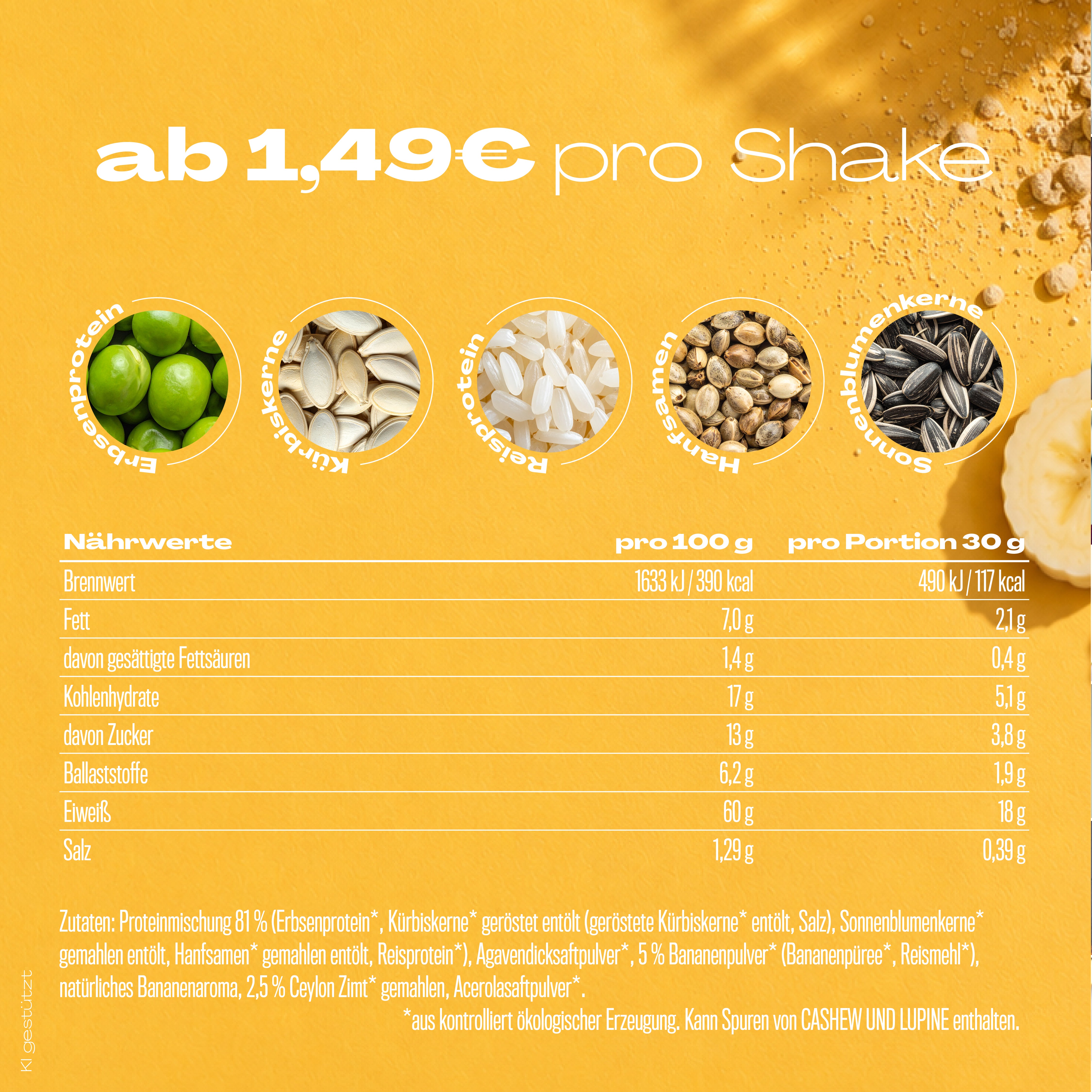 Veganes Banana Bread Protein