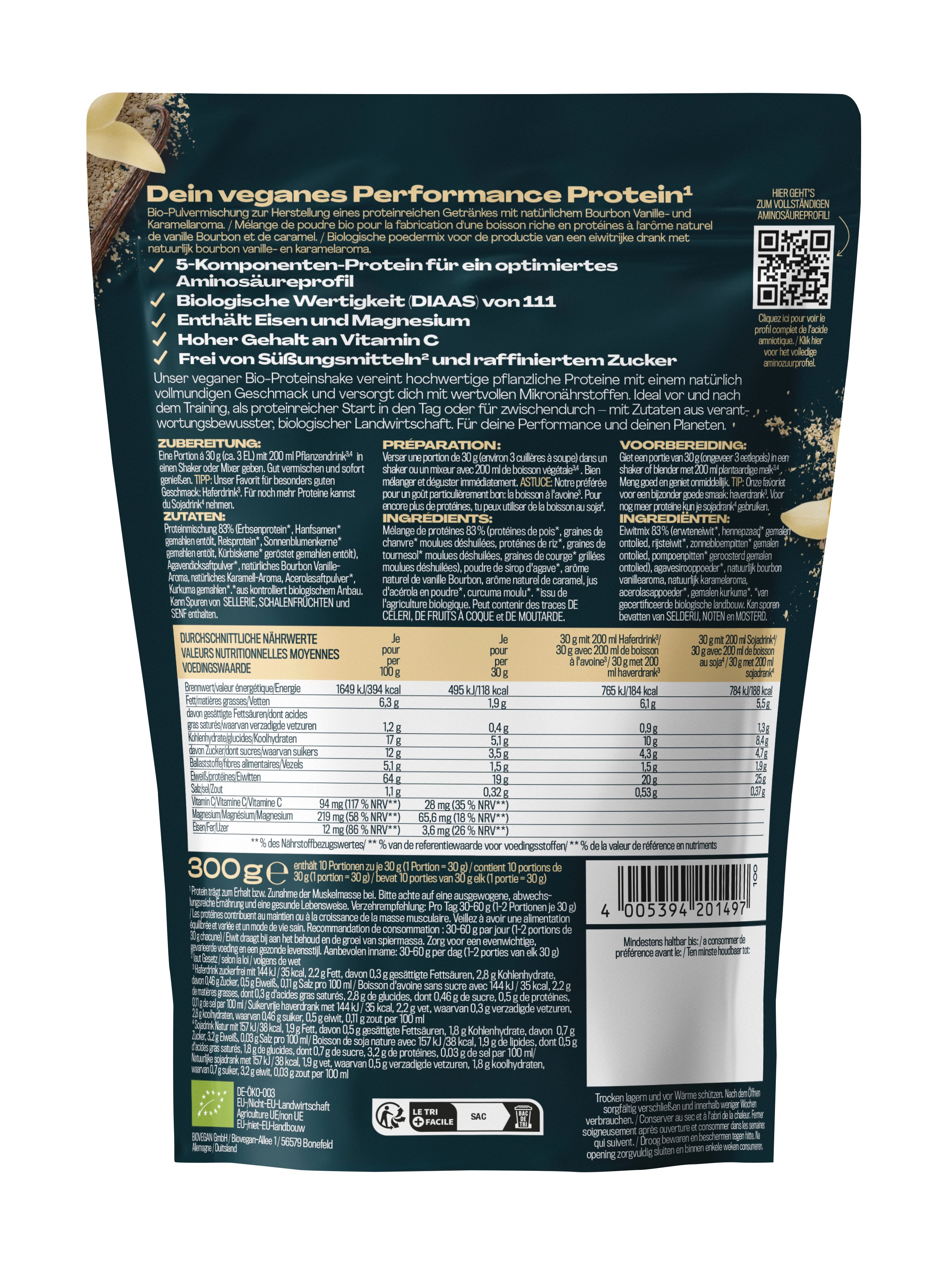 High Protein Shake Vanille 300g