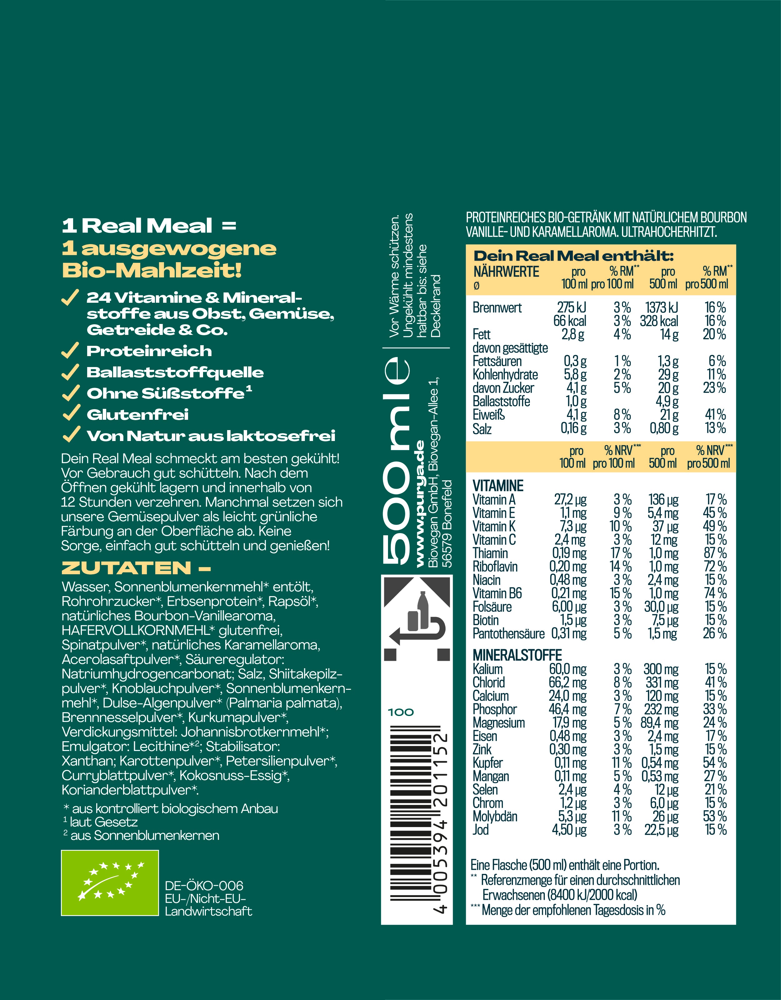 Real Meal Trinkmahlzeit To Go Vanille 6er Pack