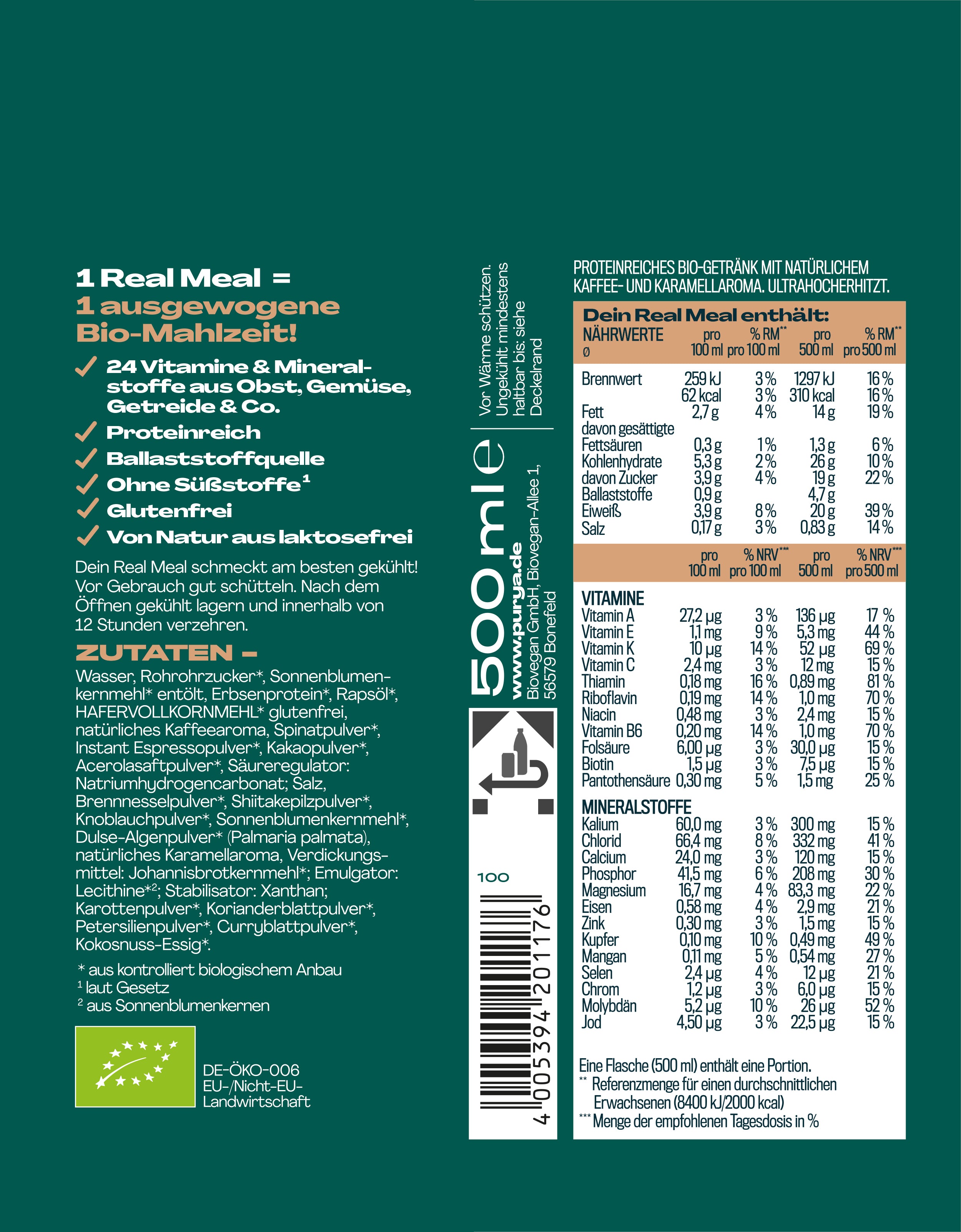 Real Meal Trinkmahlzeit To Go Coffee 6er Pack