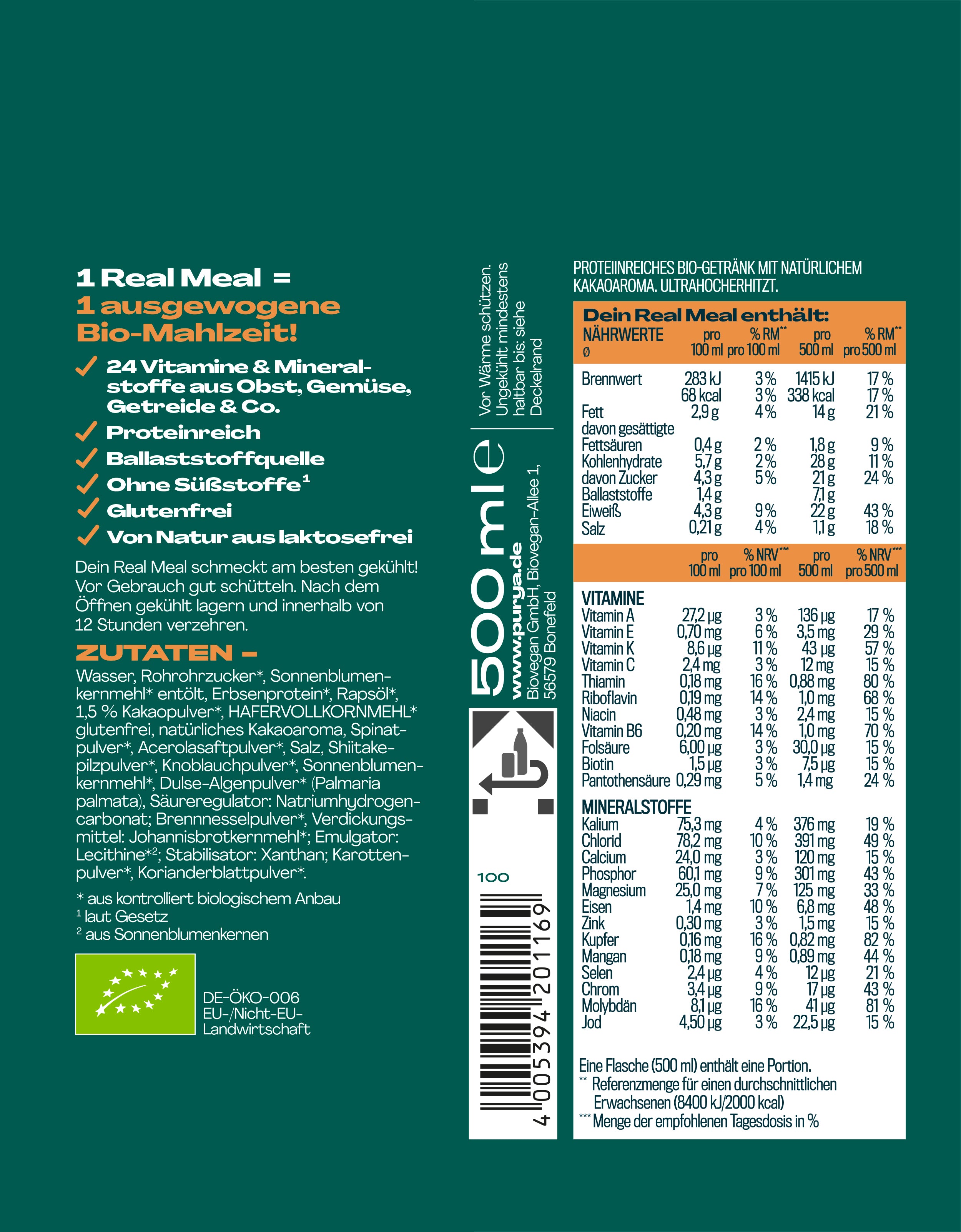 Real Meal Trinkmahlzeit To Go Kakao 6er Pack