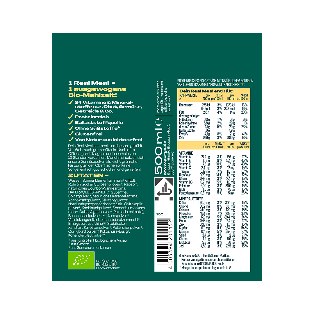 Real Meal Trinkmahlzeit To Go Vanille 6er Pack