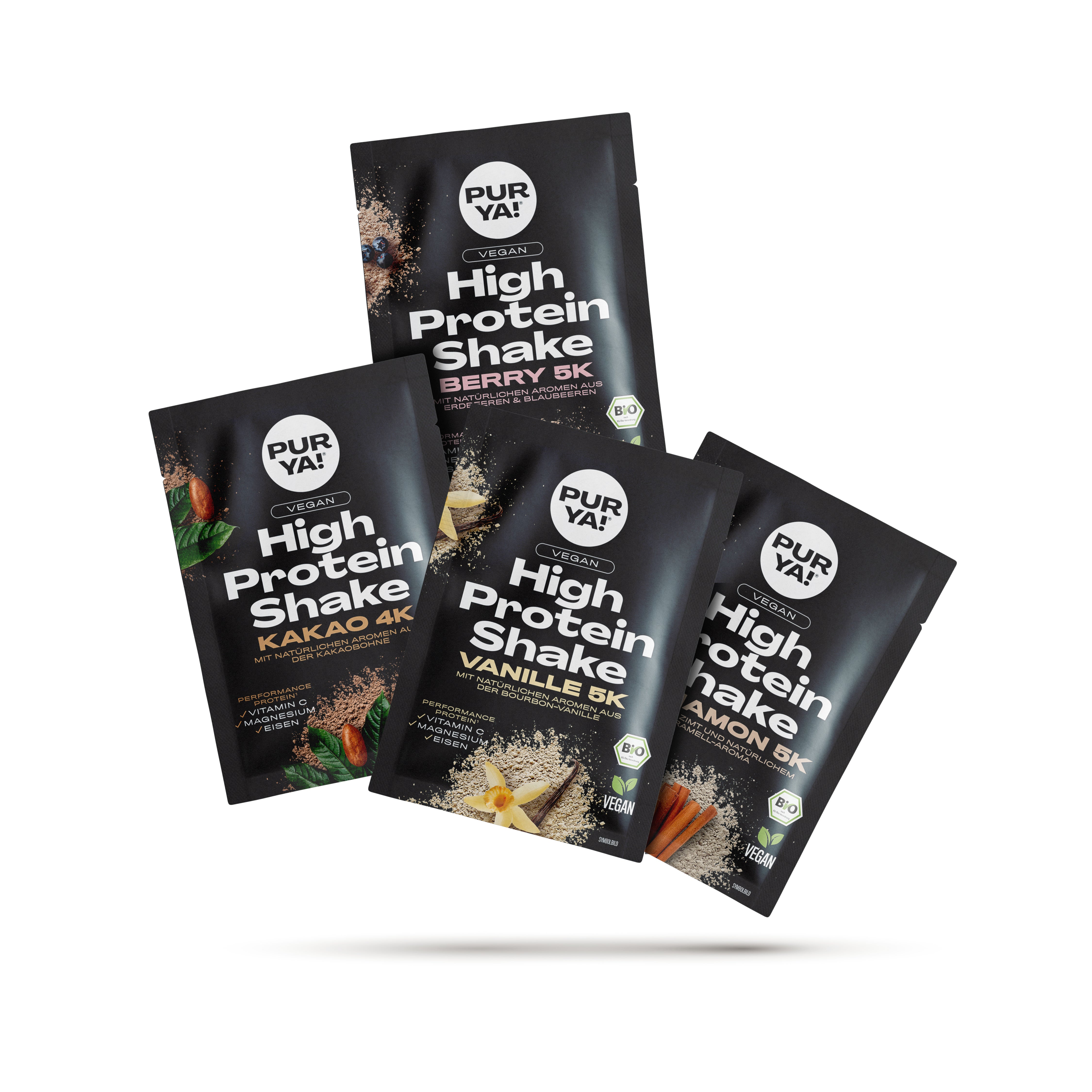 Veganes Proteinpulver Probierpaket – 4 Sorten (12x30g)