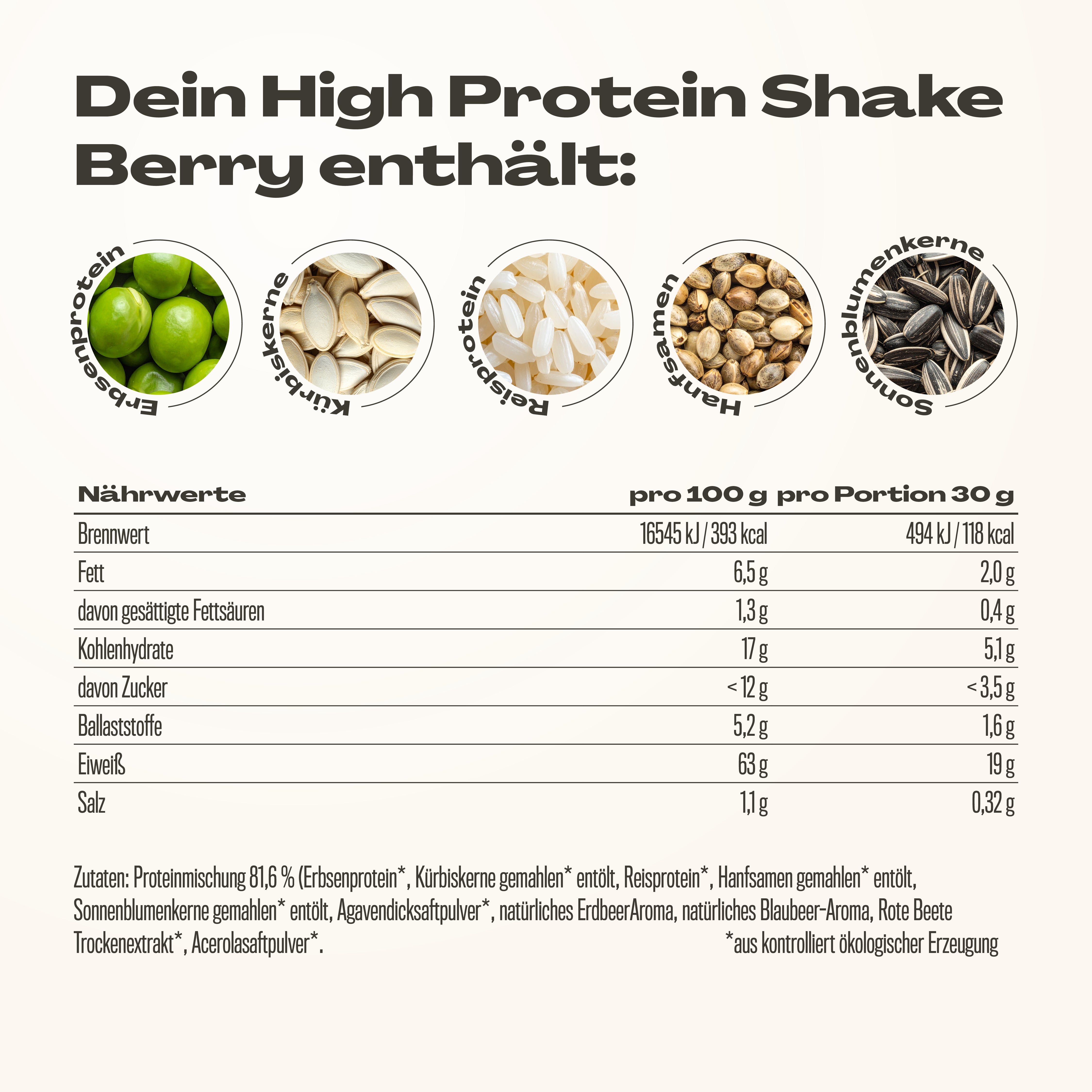 Veganes Proteinpulver Berry 600g