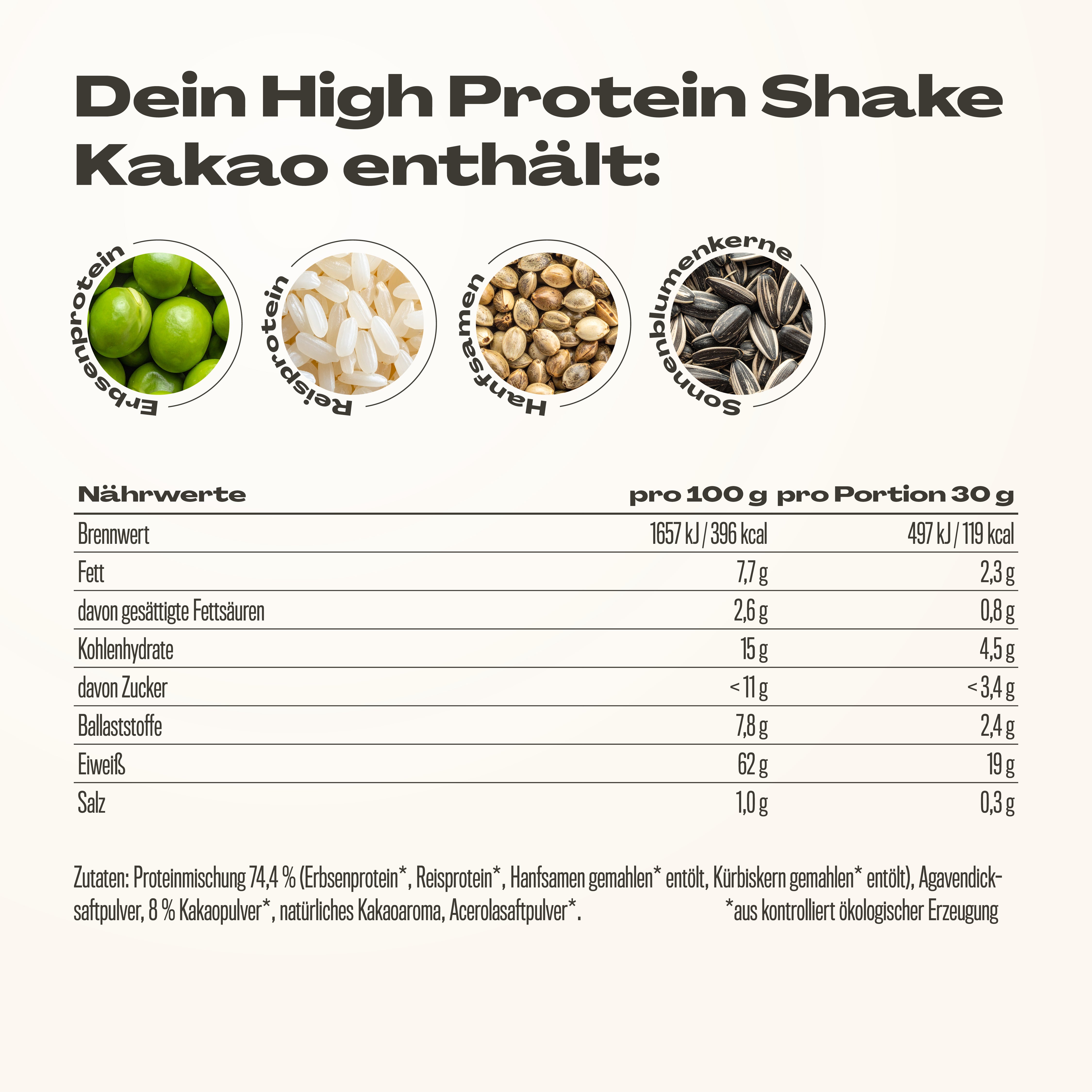 Veganes Proteinpulver Kakao 600g