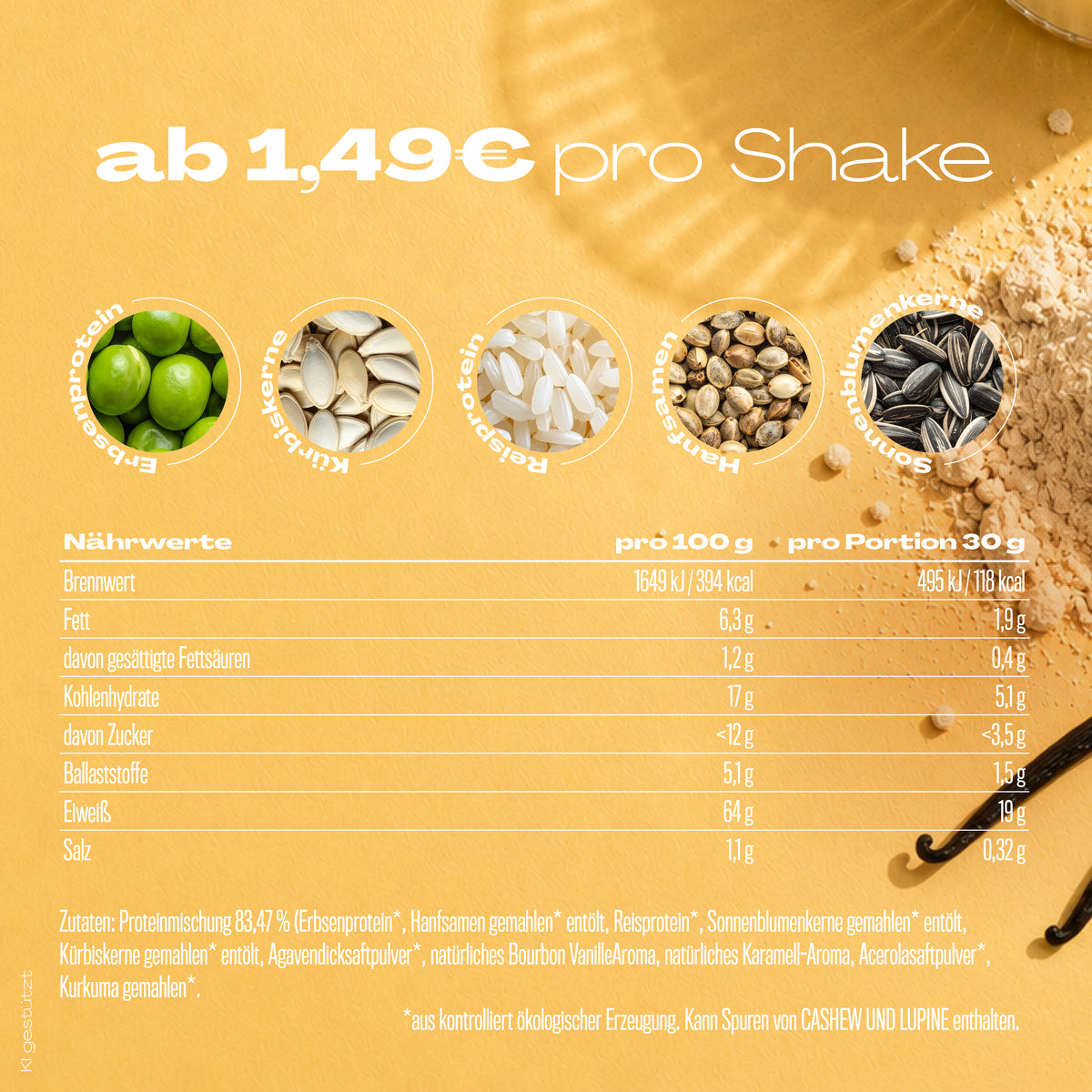 Veganes Vanille Protein