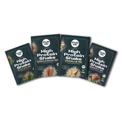 Probierset veganes Protein vier verschiedene Sorten