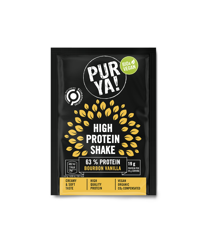 PURYA! High Protein Shake Tüte in der Sorte Bourbon Vanilla