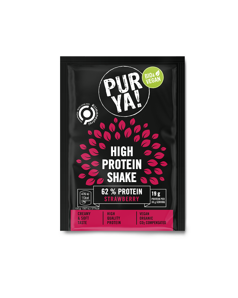 PURYA! High Protein Shake Tüte in der Sorte Strawberry